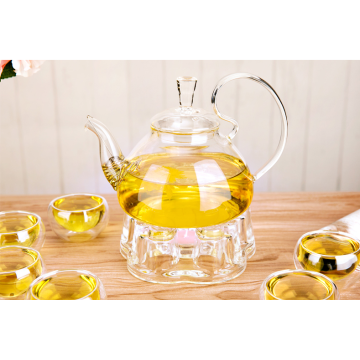 Heat resistant handmade glass tea pot in stock